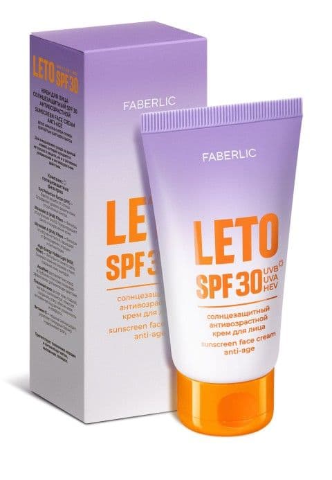 Антивозрастной солнцезащитный крем для лица SPF 30 «Leto» Faberlic